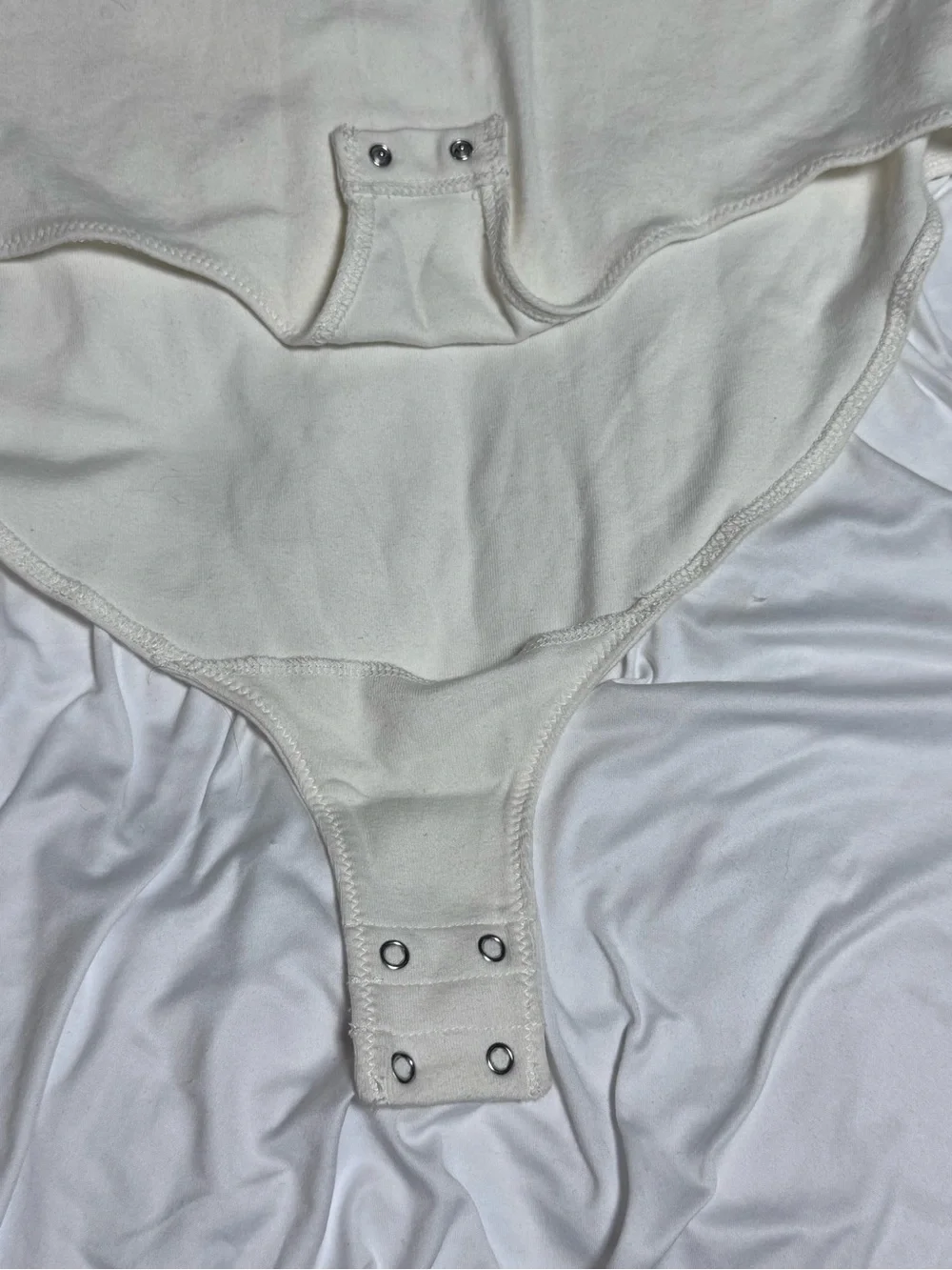 J. Crew Cream V-Neck Long Sleeve Bodysuit